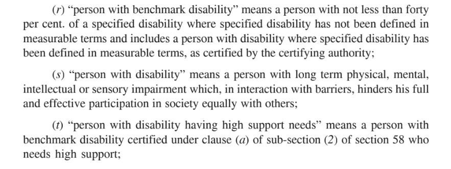 rpwd act 2016 disability definition