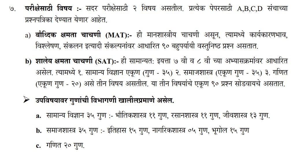 NMMS EXAM SYLLABUS
