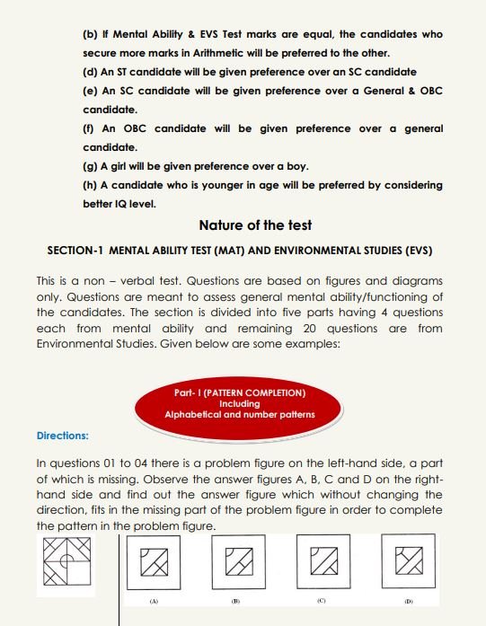SECTION-1 MENTAL ABILITY TEST (MAT) AND ENVIRONMENTAL STUDIES (EVS