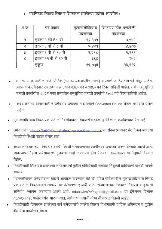 Pavitra Portal Shikshak Bharti 2026 Selection list Press 2