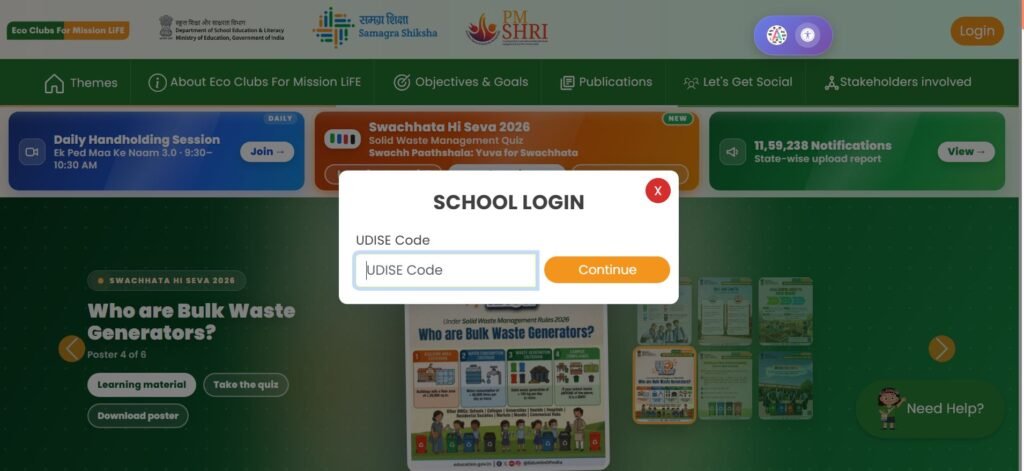 Eco Clubs School login