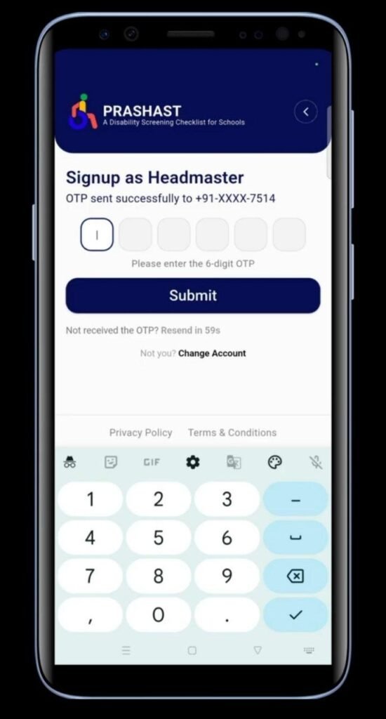 prashast app 2.0 HM LOGIN WITH OTP SCREEN