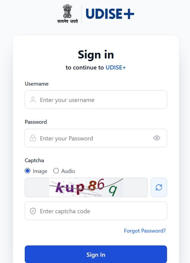 udise plus login page