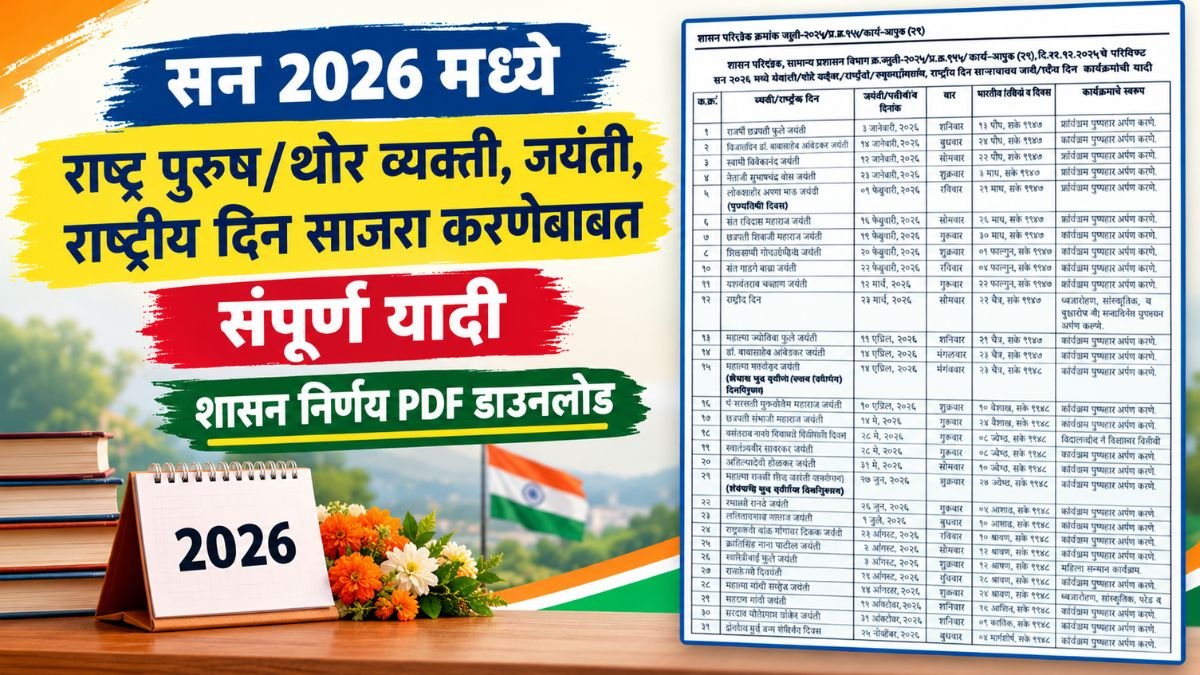 Jayanti GR Maharashtra List