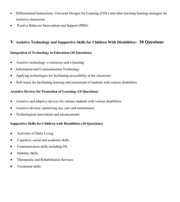 RCI Special Educator TET Syllabus Paper 2