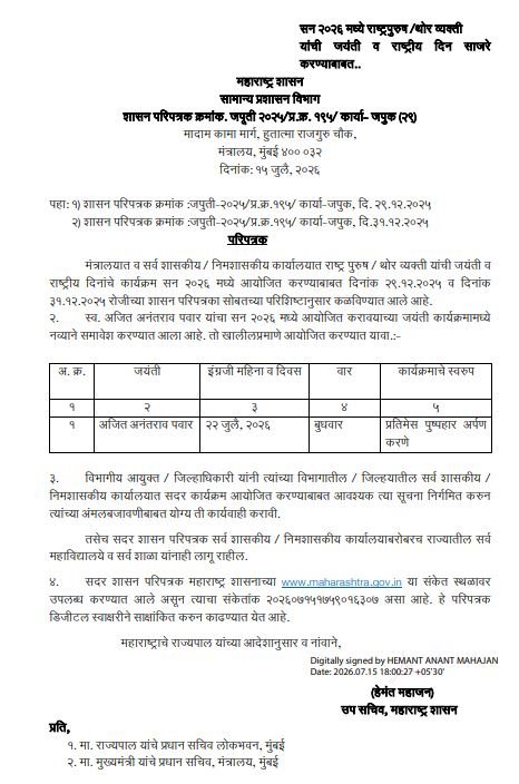 maharashtra jayanti New gr 2026